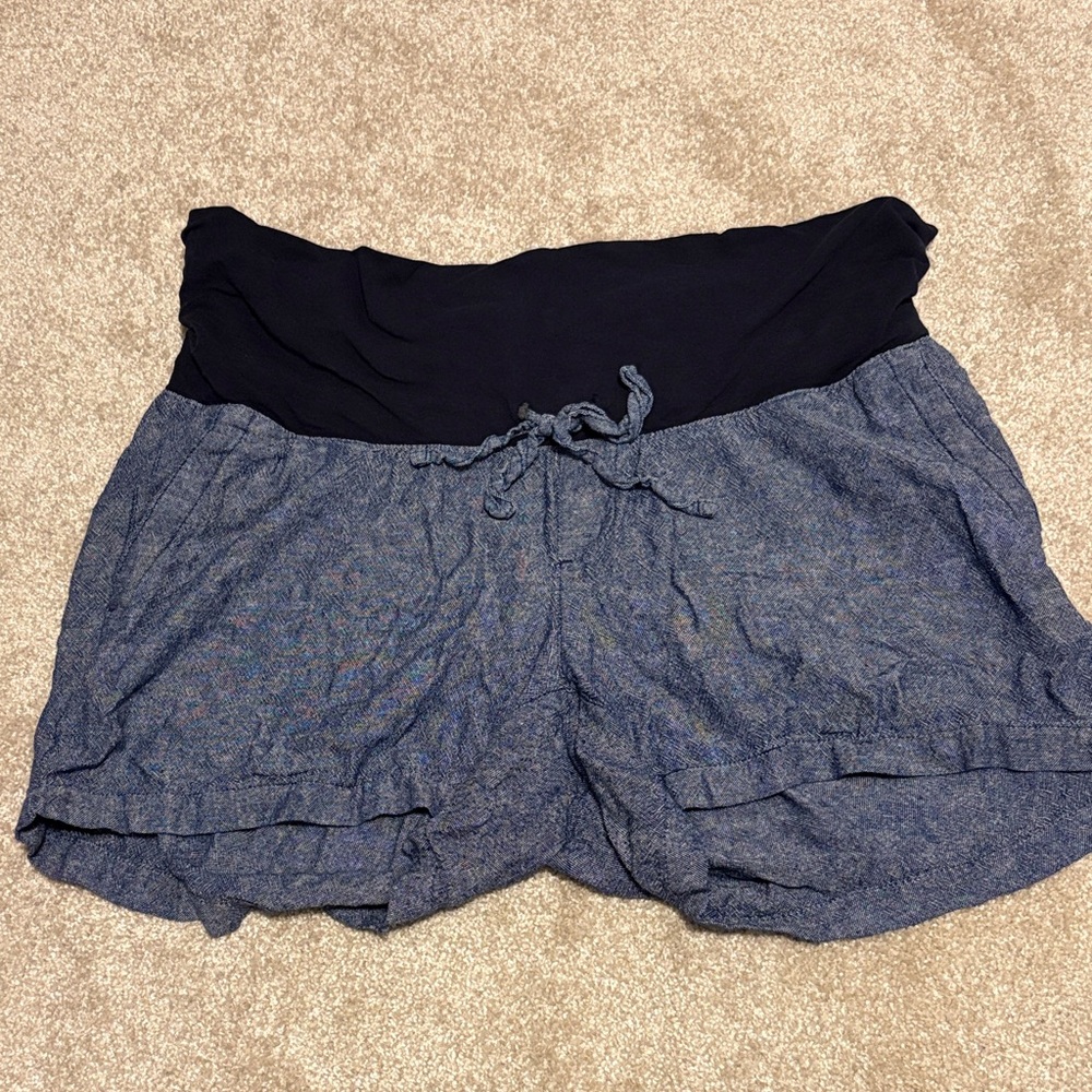 Old Navy Maternity Blue Linen Shorts